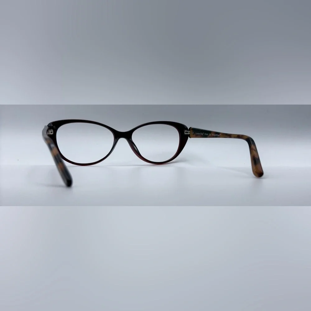 London Fog Vivien Tortoise Burgundy Oval Sunglasses Frames Only